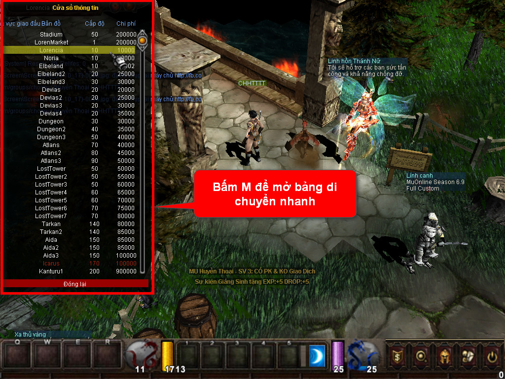 Chức năng chính của Game MU Hải Vương